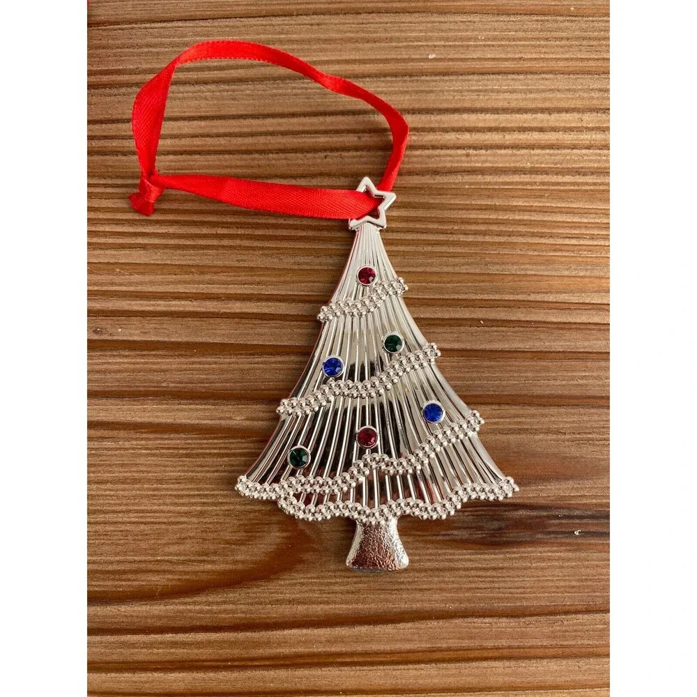 Lenox Silver Gems Multi Tree Christmas Ornament With Box Christmas Tree Keepsake